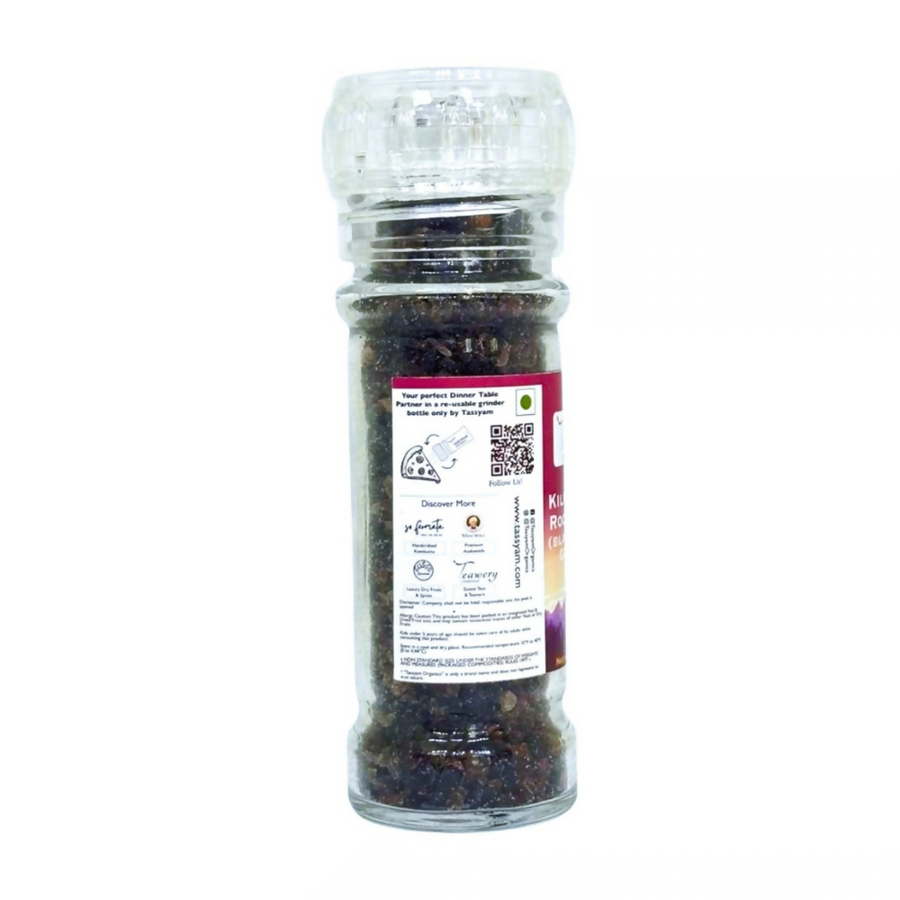 Tassyam Organics Black Salt Granules Grinder Bottle | Grocsy