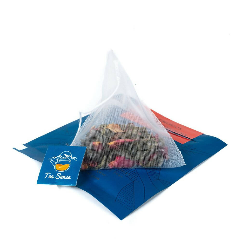 Tea Sense Bed Of Roses Green Tea Bags Box | Grocsy