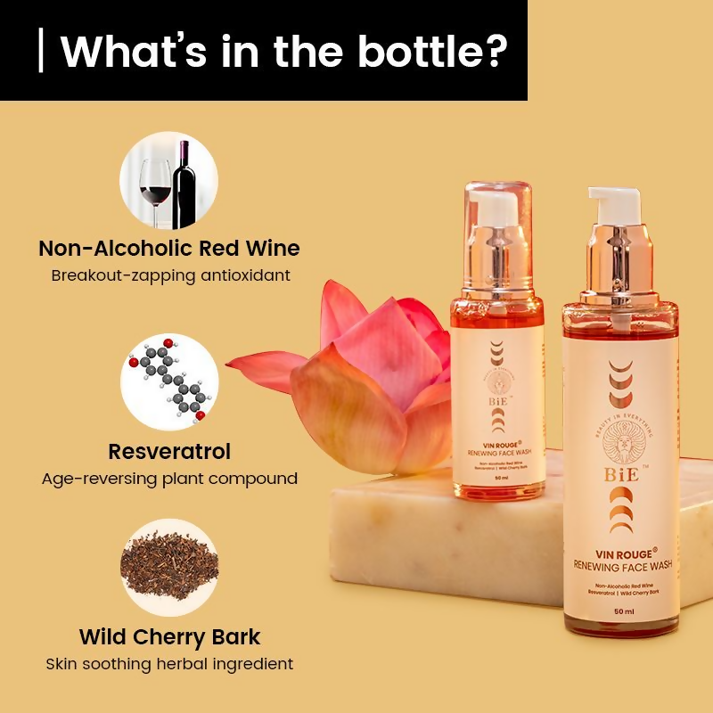 BiE Vin Rouge Renewing Face Wash With Vitamin E & Resveratrol | Grocsy