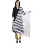 A R Silk Moti Luv Luv Stripe Regular Dupatta White Color Dupatta or Chunni | Grocsy