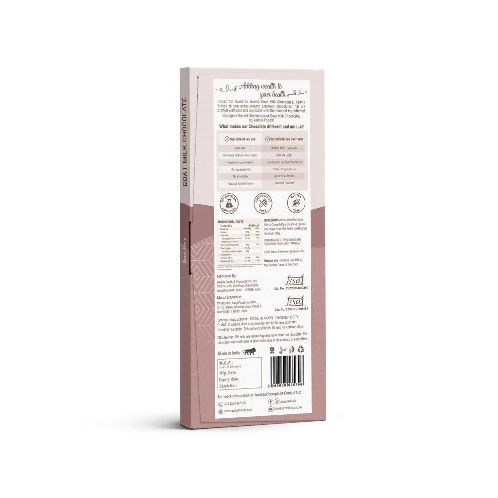Aadvik Goat Milk Chocolate - Roasted Hazelnut | Grocsy