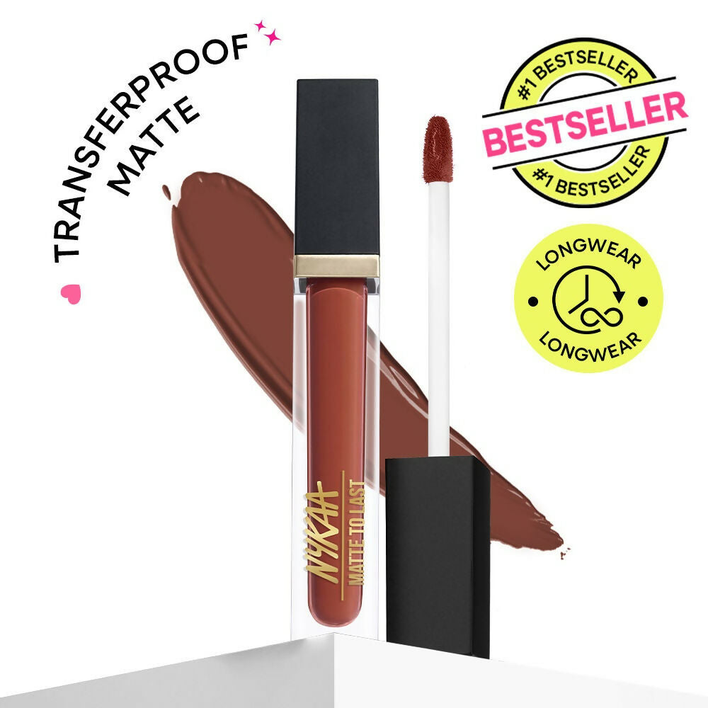 Nykaa Matte To Last ! Transferproof Liquid Lipstick - Chai -18 | Grocsy