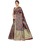 Vamika Banarasi Jaquard Blue Weaving Saree (Banarasi 21) | Grocsy
