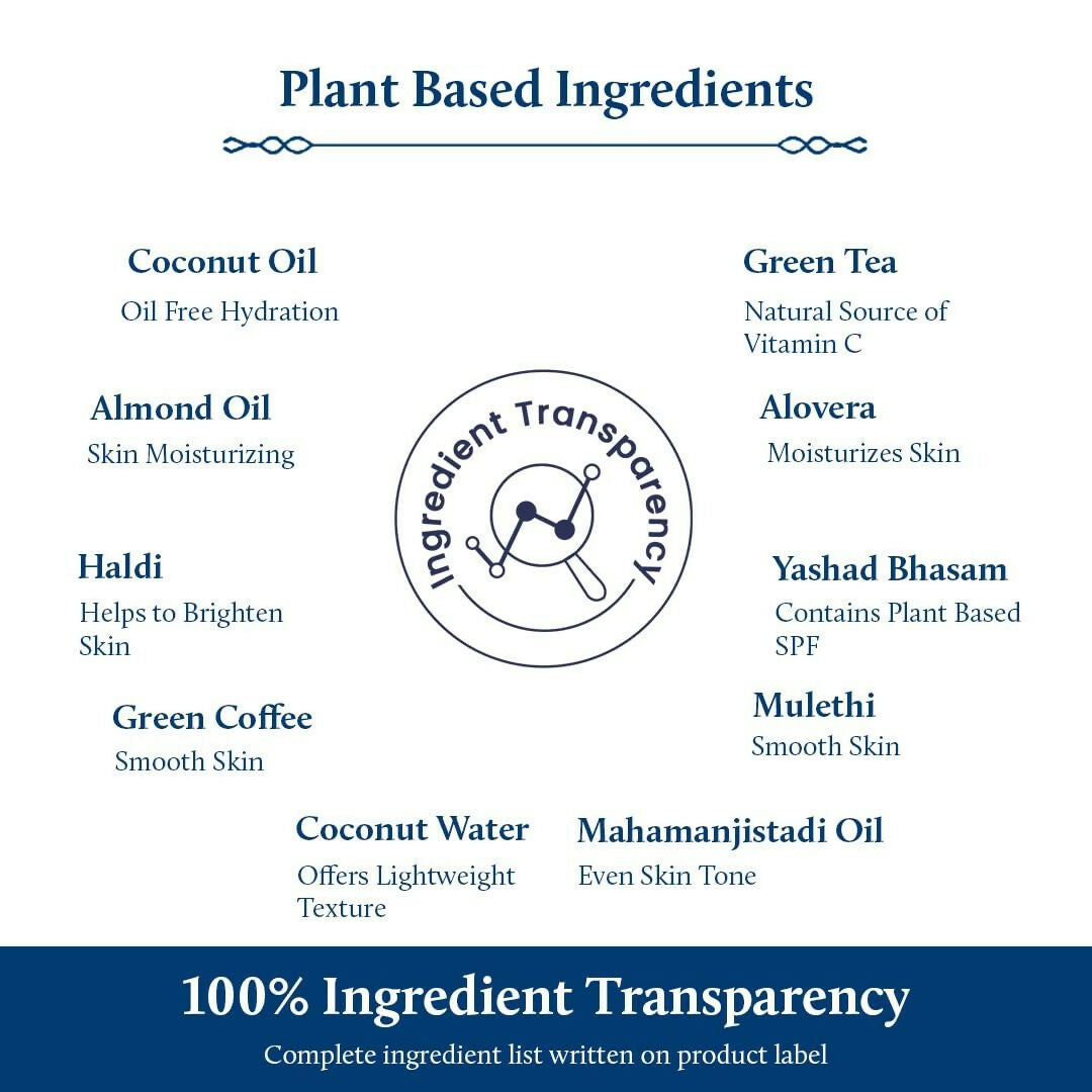 Blue Nectar Coconut Sunscreen SPF 50 Face Lotion, No White Cast, Plant Based Photostable Sunscreen with Vitamin C for Skin Brightening | Grocsy