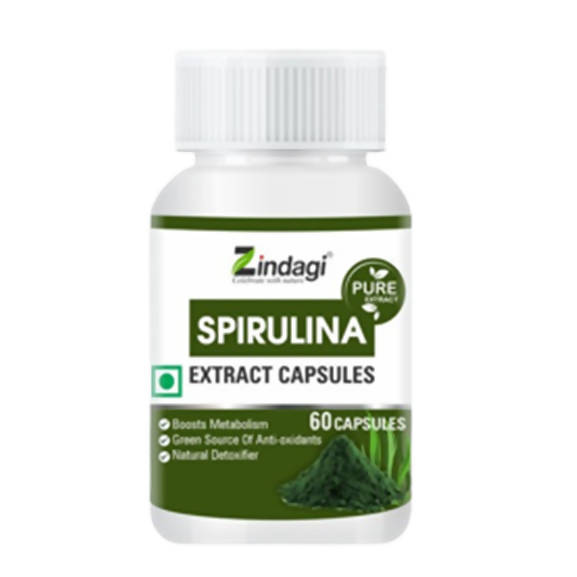 Zindagi Spirulina Extract Capsules | Grocsy