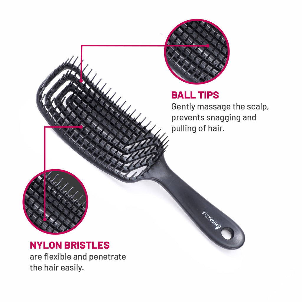 MiDazzle Hair Brush (Black 3D) MIHB0015 | Grocsy