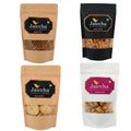 Ghasitaram Best of 4 Assorted Namkeens Soya Sticks, Nachini Sev, Bhakar wadi, Methi Mathi Pouches | Grocsy