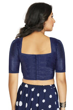 Aastha Fashion Women's Navy Blue Art Silk Designer Traditional Readymade Blouse | Grocsy