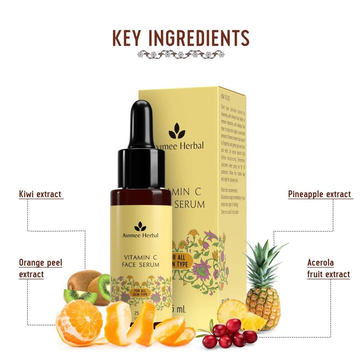 Avimee Herbal Vitamin C Serums For Face: Glowing Skin & Anti-Aging Benefits | Grocsy