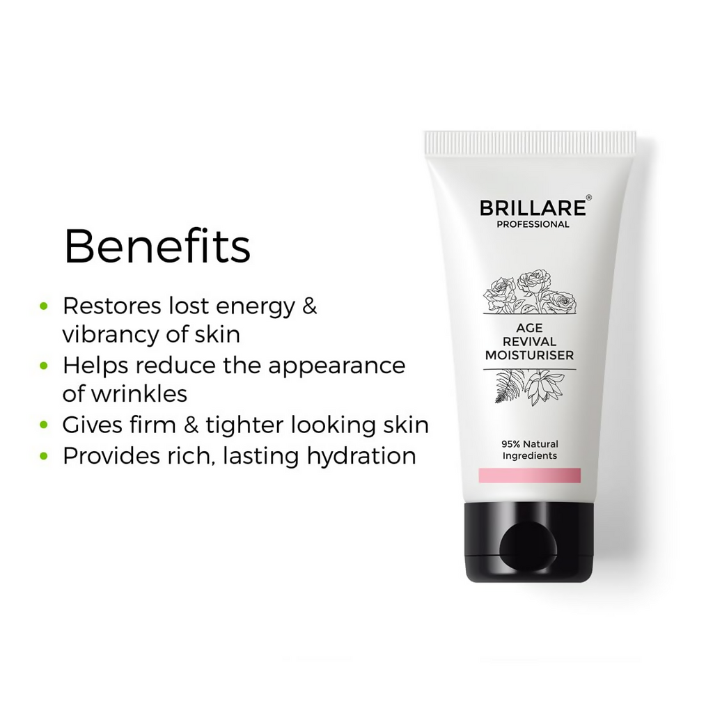 Brillare Age Revival Natural Moisturiser Cream with Indian Rose and Lotus | Grocsy