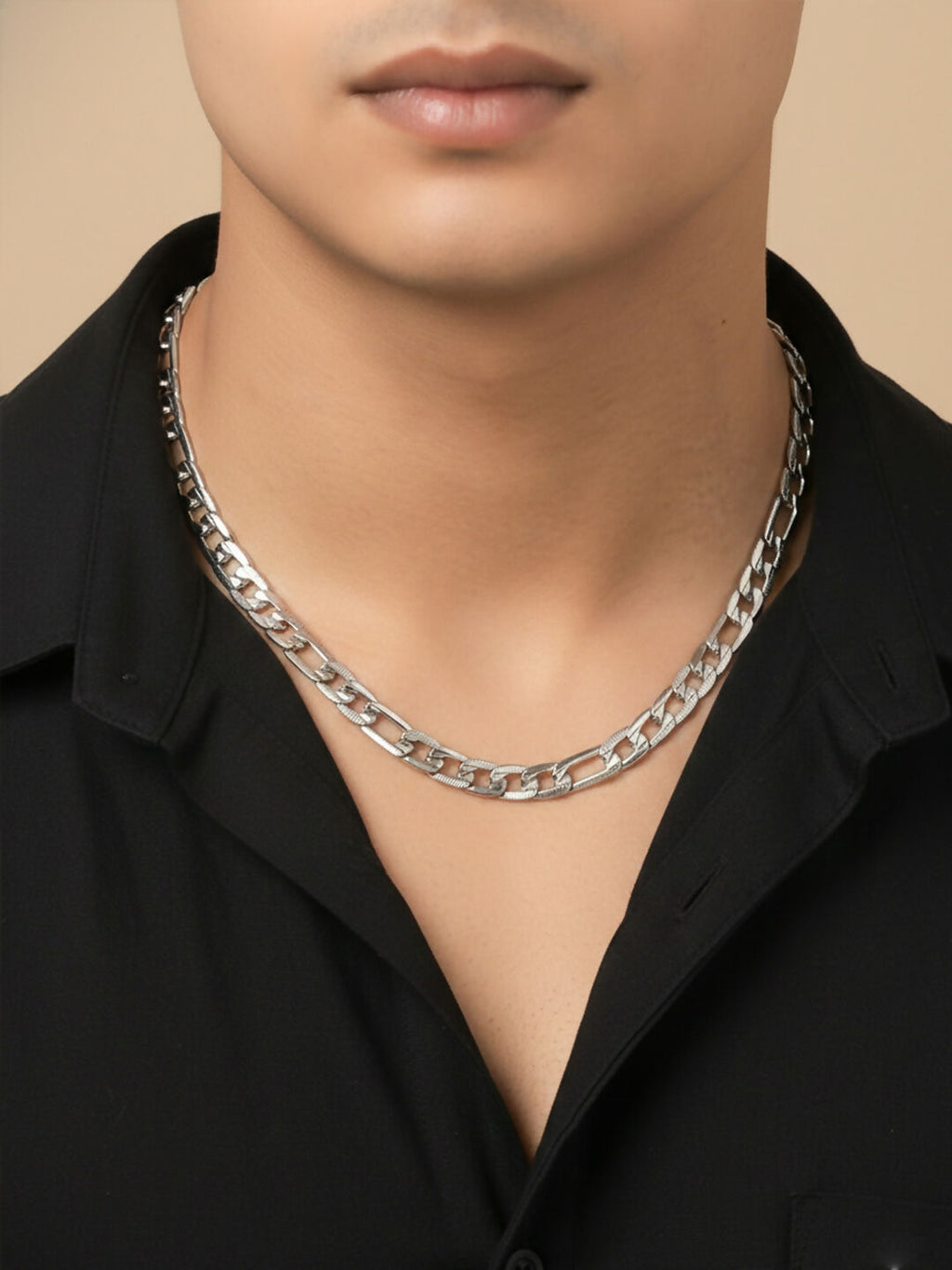 NVR Men's Silver Toned Stainless Steel Chain | Grocsy