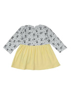 NammaBaby Baby Girl's A-Line Mini Frock Dress - Yellow Grey | Grocsy