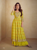 Anaita Yellow Real Chinon Stitched 3 Piece Suit with Printed & Embroidery hand work | Grocsy