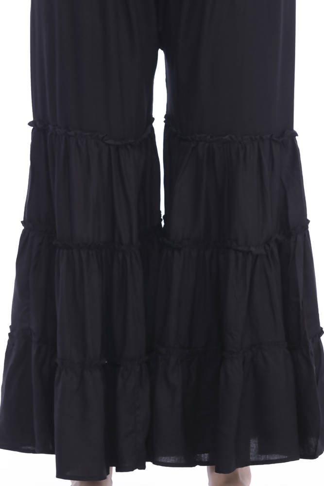 Mominos Fashion Trendy Cotton Black Palazzo | Grocsy