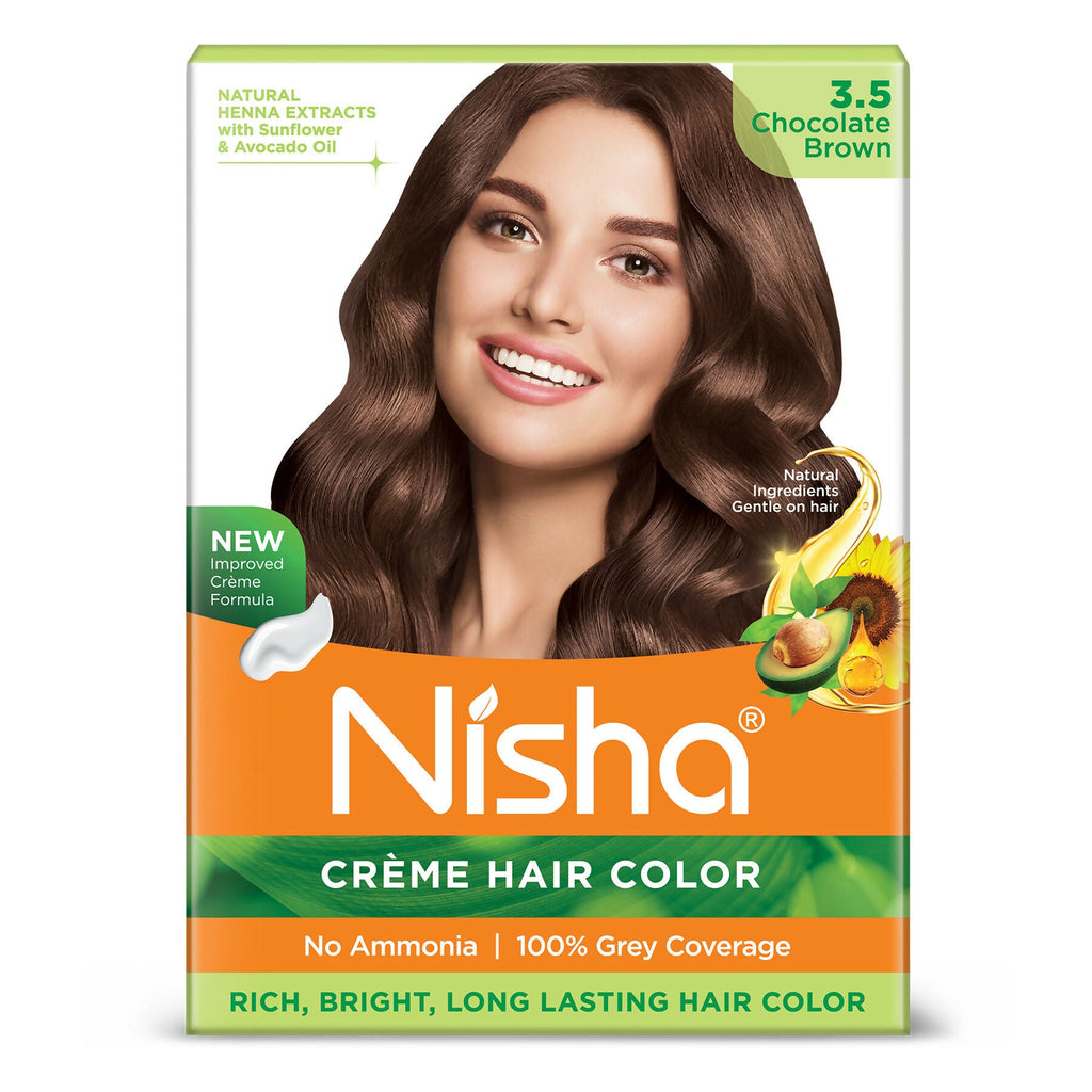 Nisha Creme Hair Color for Women - Chocolate Brown | Grocsy