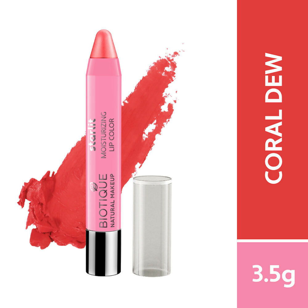 Biotique Starlit Moisturising Lipstick - Coral Dew | Grocsy