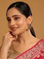 Nuyug 22K Gold Plated Pink Lunar Earrings | Grocsy