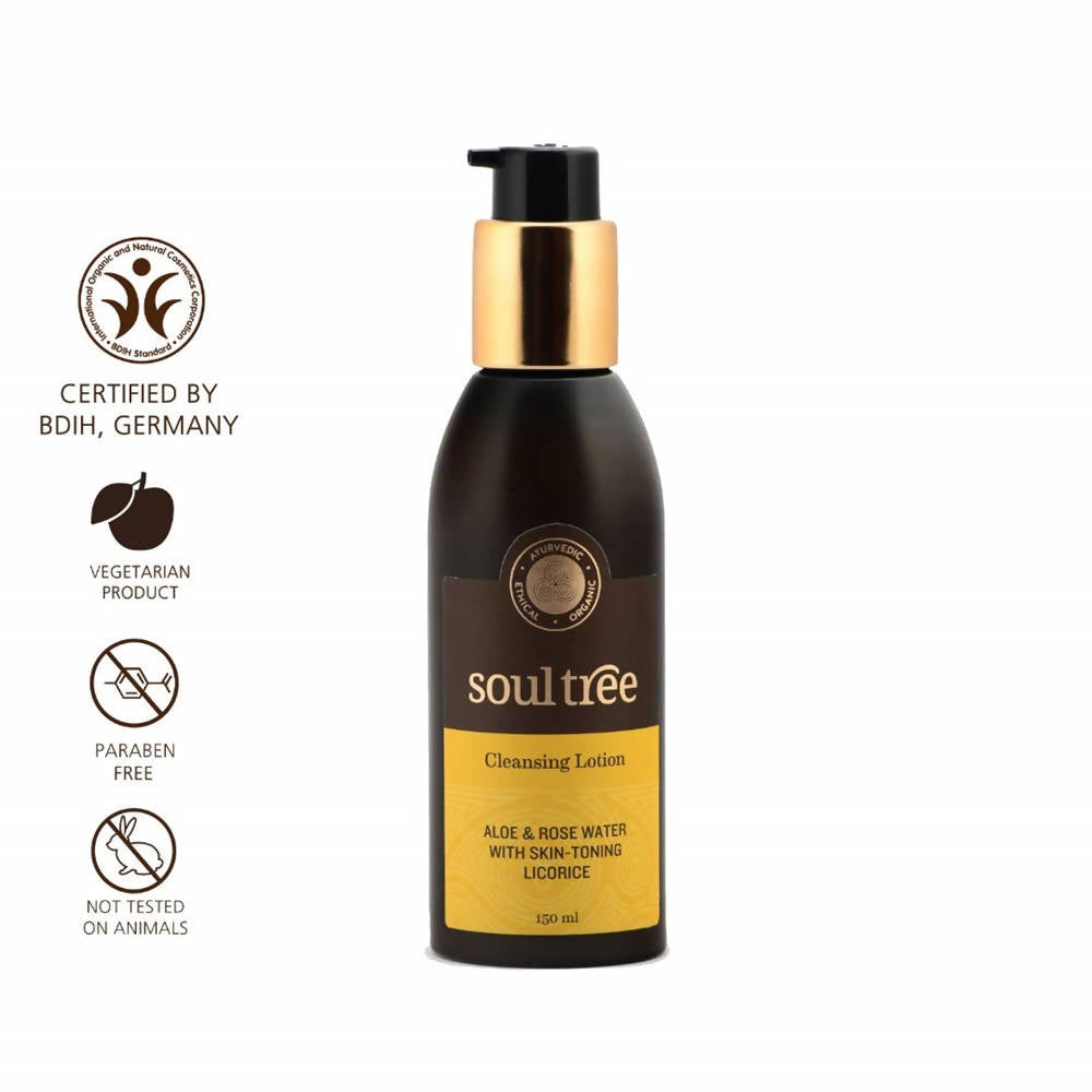 Soultree Cleansing Lotion - Aloe & Rose Water With Skin-Toning Licorice | Grocsy