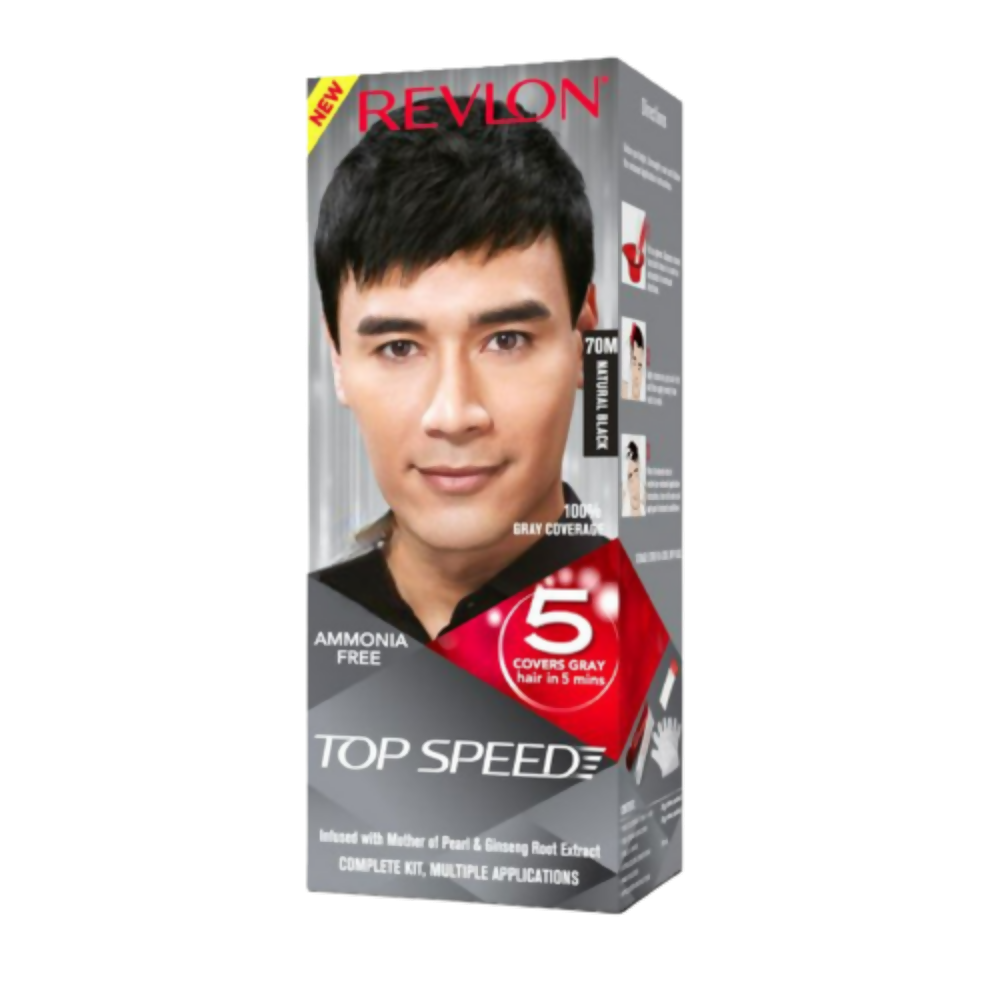 Revlon Top Speed Hair Color Small Pack Man - Natural Black 70m | Grocsy