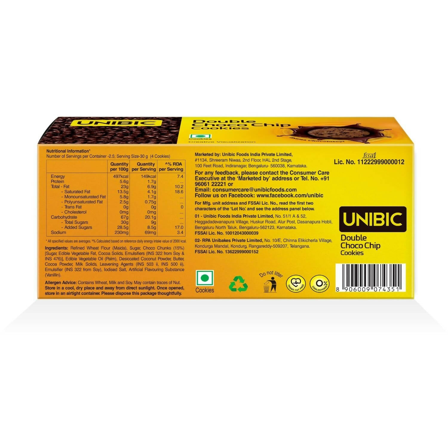 Unibic - Double Chocochip Cookies | Grocsy