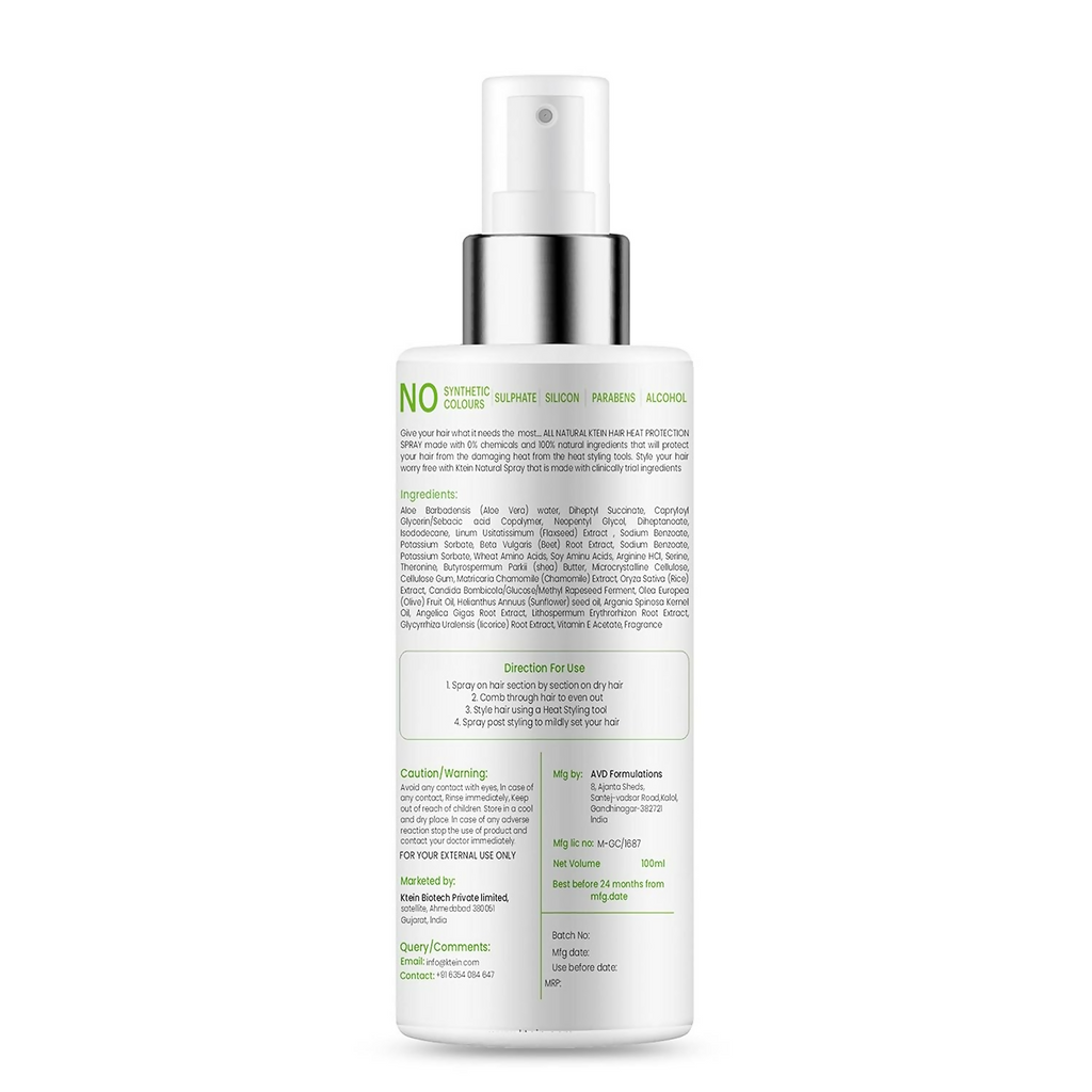 Ktein 100% Plant based Natural Hair Heat Protection Spray | Grocsy