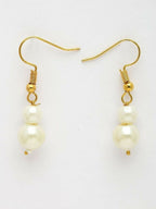 NVR Women Gold Plated White Pearl Necklace With Earrings | Grocsy