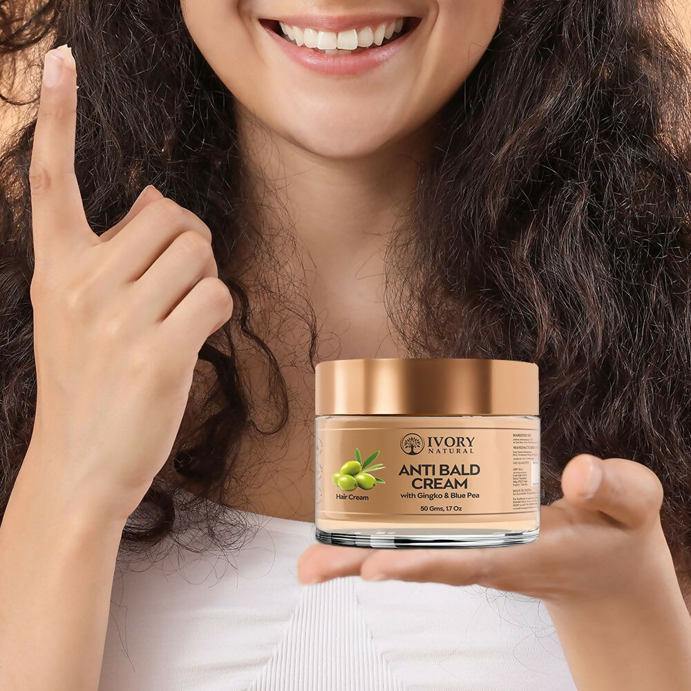 Ivory Natural Bald Cream For Hair For Stimulate Growth Of Hair, Avoid Thinning | Grocsy