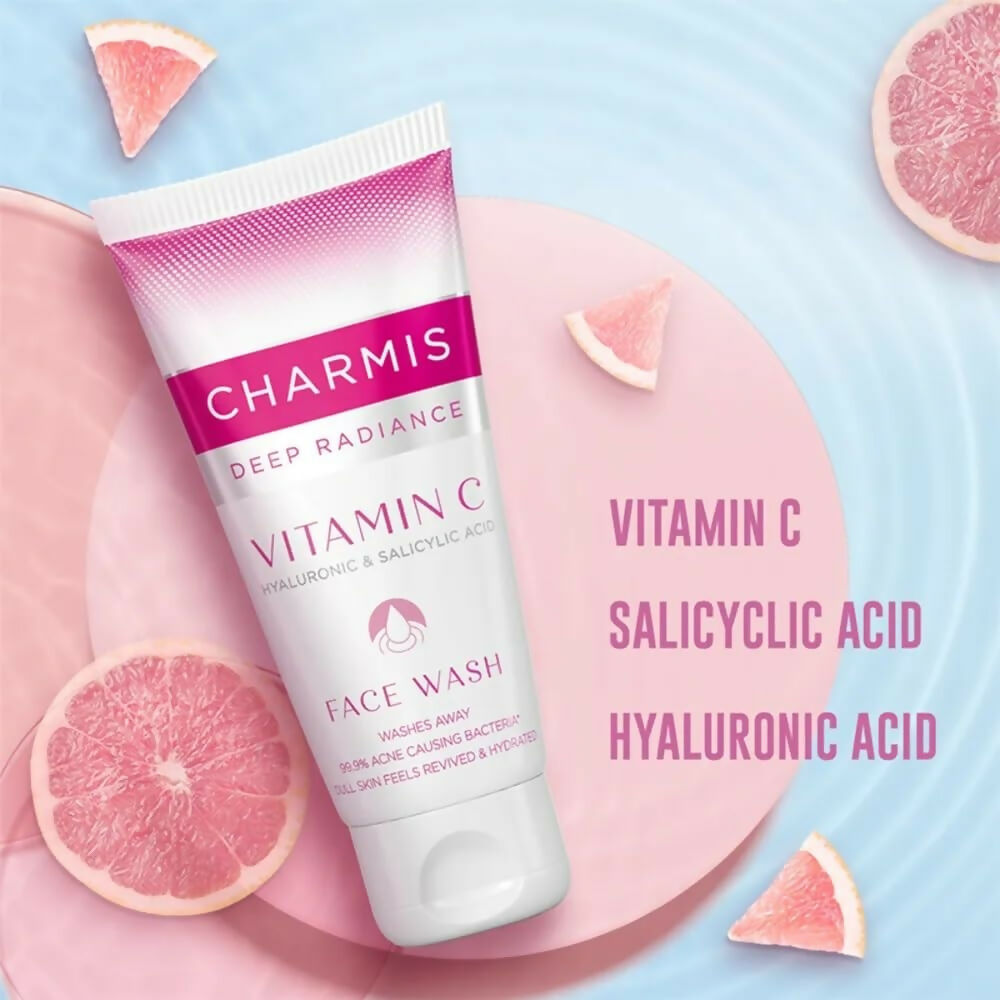 Charmis Deep Radiance Vitamin C Face Wash with Hyaluronic Acid & Salicylic Acid | Grocsy