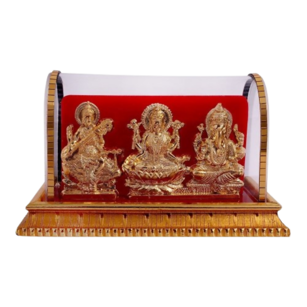International Gift Metal Lord Ganesh and Maa Lakshmi, Sarswati Idol | Grocsy