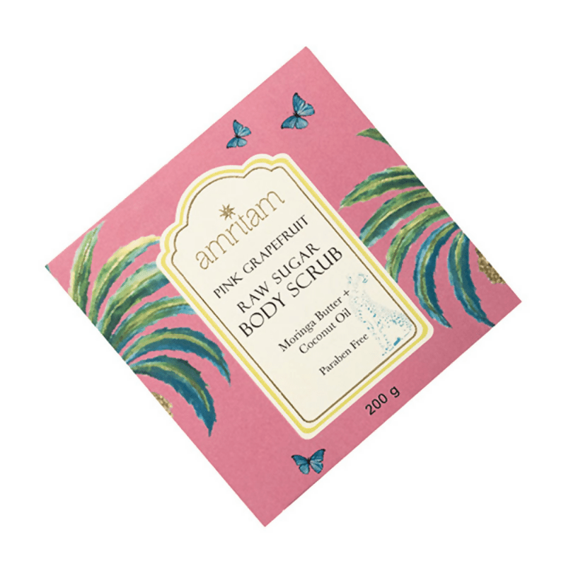 Amritam by Good Earth Pink Grapefruit Raw Sugar Body Scrub | Grocsy