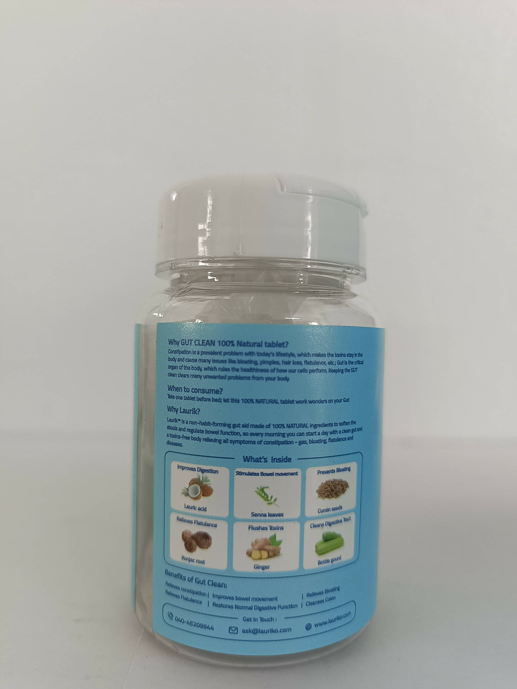 Laurik Gut Clean Tablets For Constipation Relief And Digestive Health | Grocsy