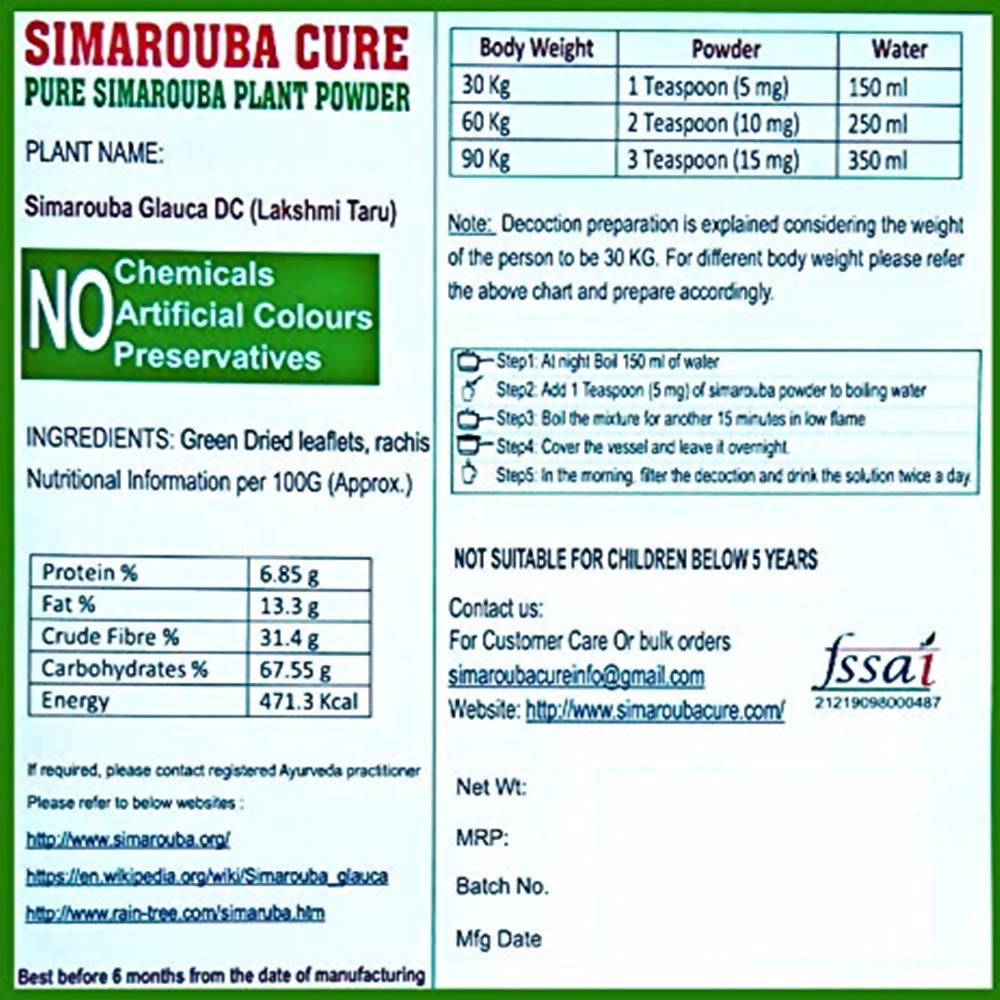 Simarouba Cure - Pure Simarouba Plant Powder | Grocsy
