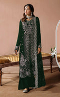 Anaita Green Velvet Suit with Embroidery Sequence Work | Grocsy