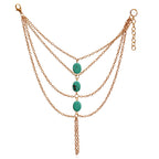 Gold-Polished Alloy Designer Hand Harness Bracelet - The Pari