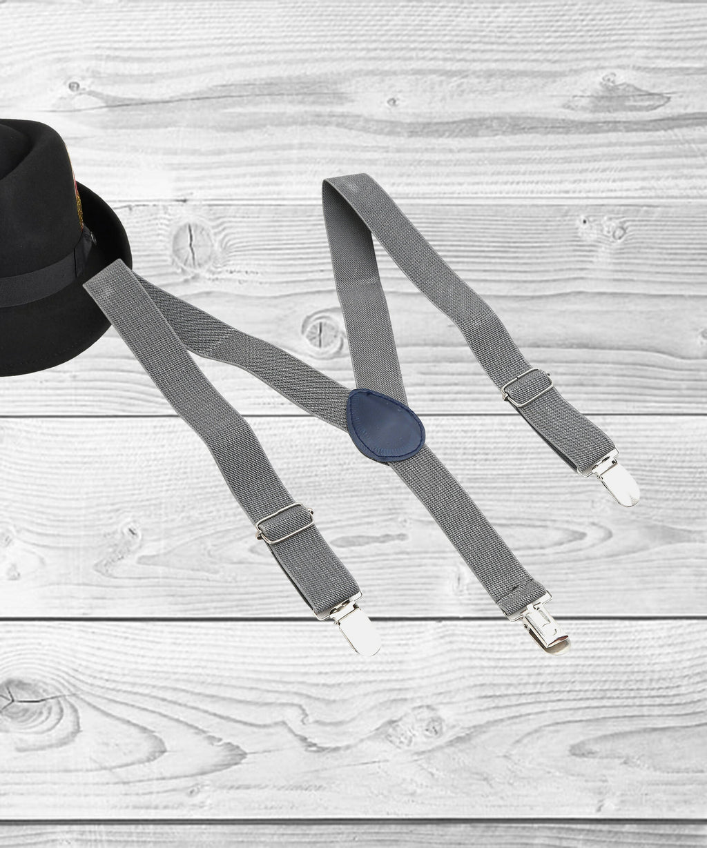 Manet Boys Solid Suspenders - Grey | Grocsy