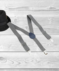 Manet Boys Solid Suspenders - Grey | Grocsy