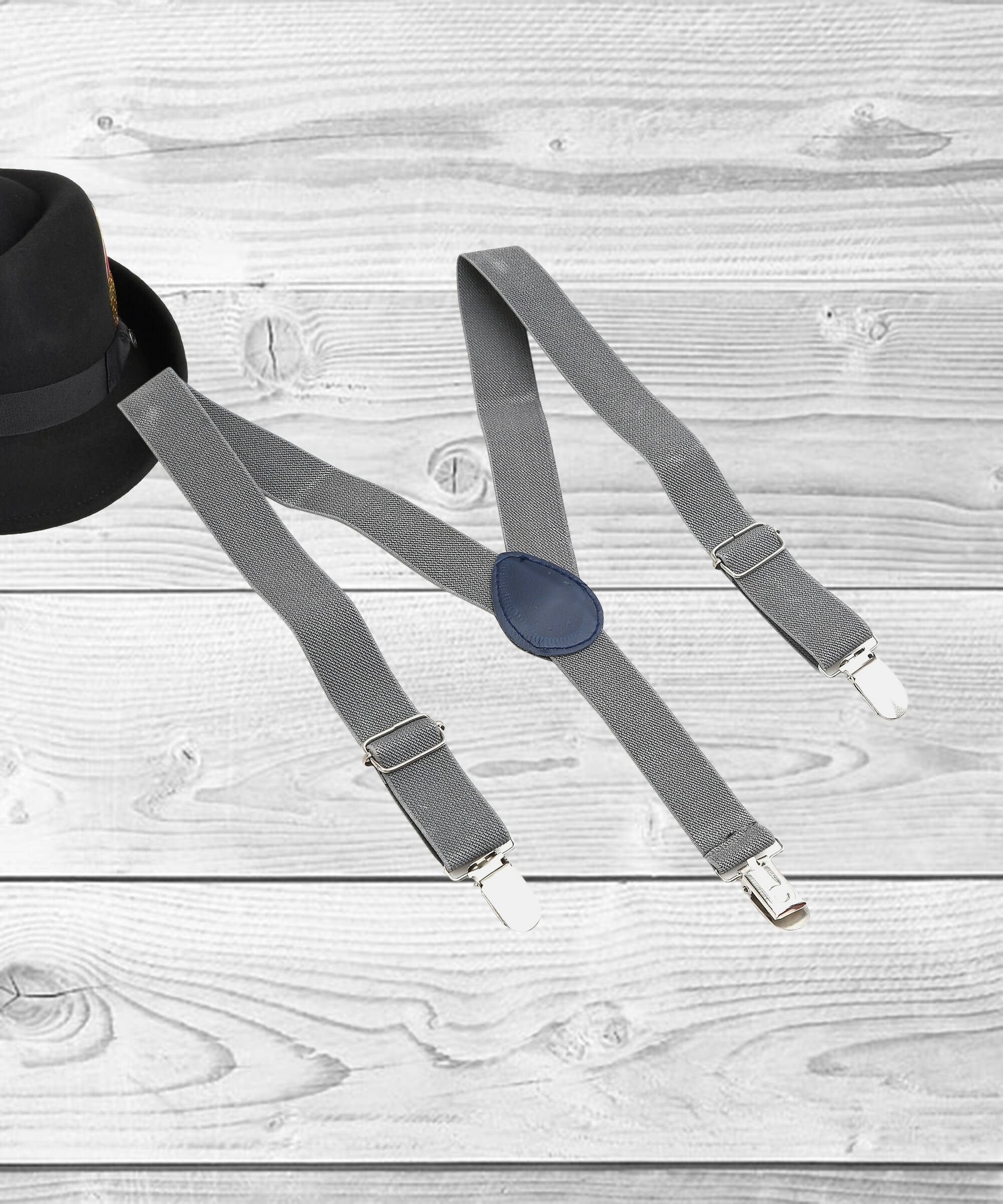 Manet Boys Solid Suspenders - Grey | Grocsy