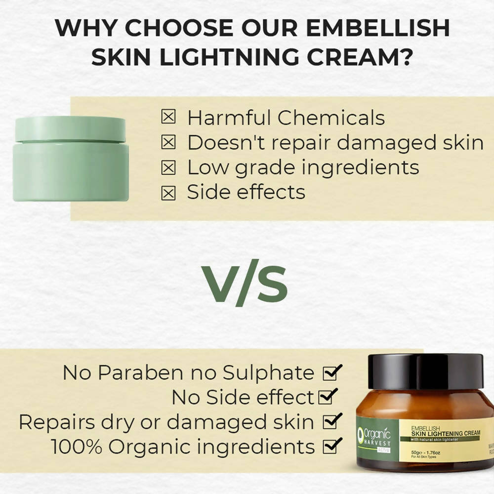 Organic Harvest Activ Embellish Skin Lightening Cream | Grocsy