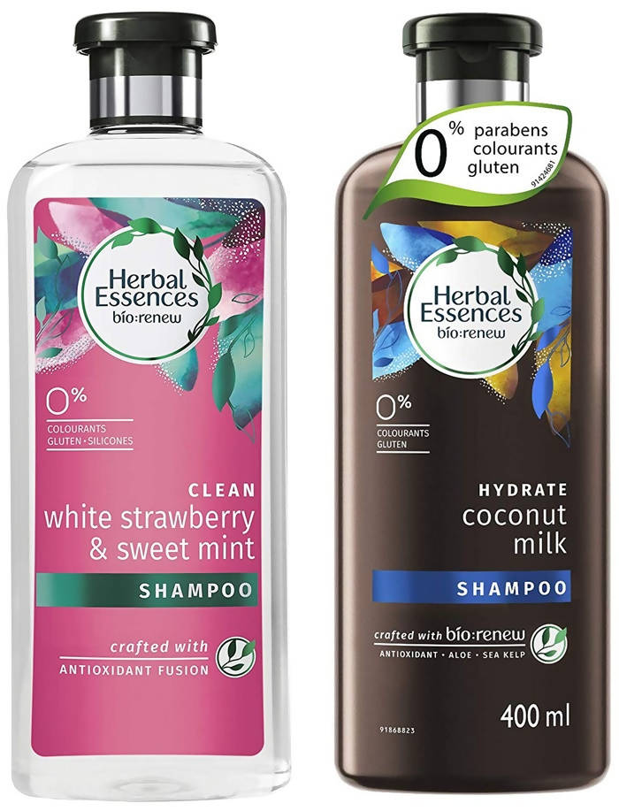 Herbal Essences bio: renew White Strawberry & Sweet Mint Shampoo And Coconut Milk Shampoo Combo | Grocsy