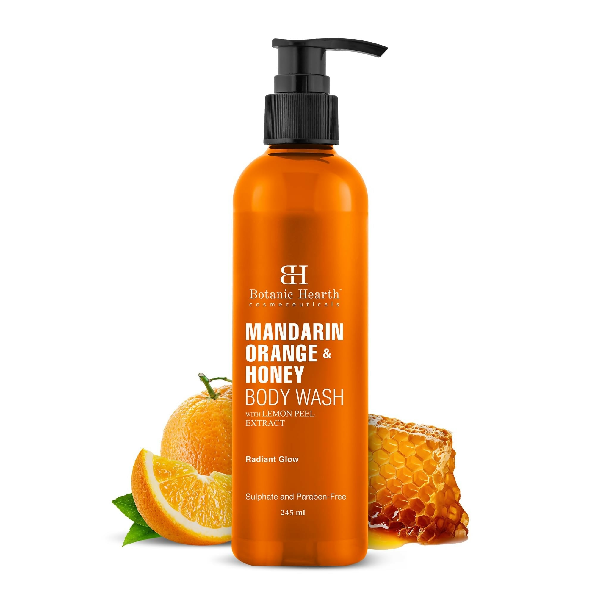 Botanic Hearth Mandarin Orange & Honey Body Wash with Lemon Peel Extract For a Radiant Glow | Grocsy