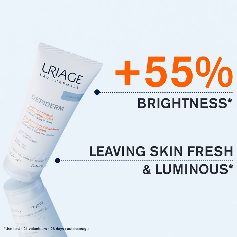 Uriage Depiderm Anti-Dark Spot Brightening Cleansing Foaming Cream With Vitamin C & Niacinamide | Grocsy