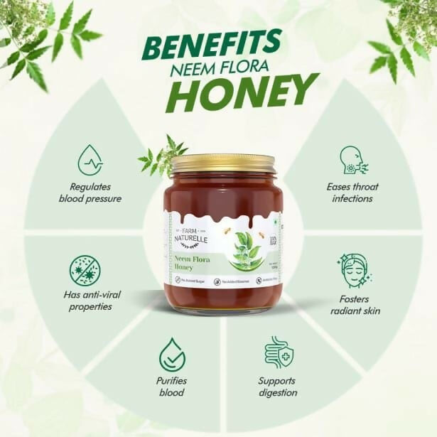 Farm Naturelle Neem Flora Honey – Pure, Raw & Natural Honey for Health | Grocsy