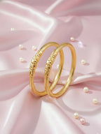 NVR Women Set of 2 Gold Plated Traditional Kada Bangle | Grocsy