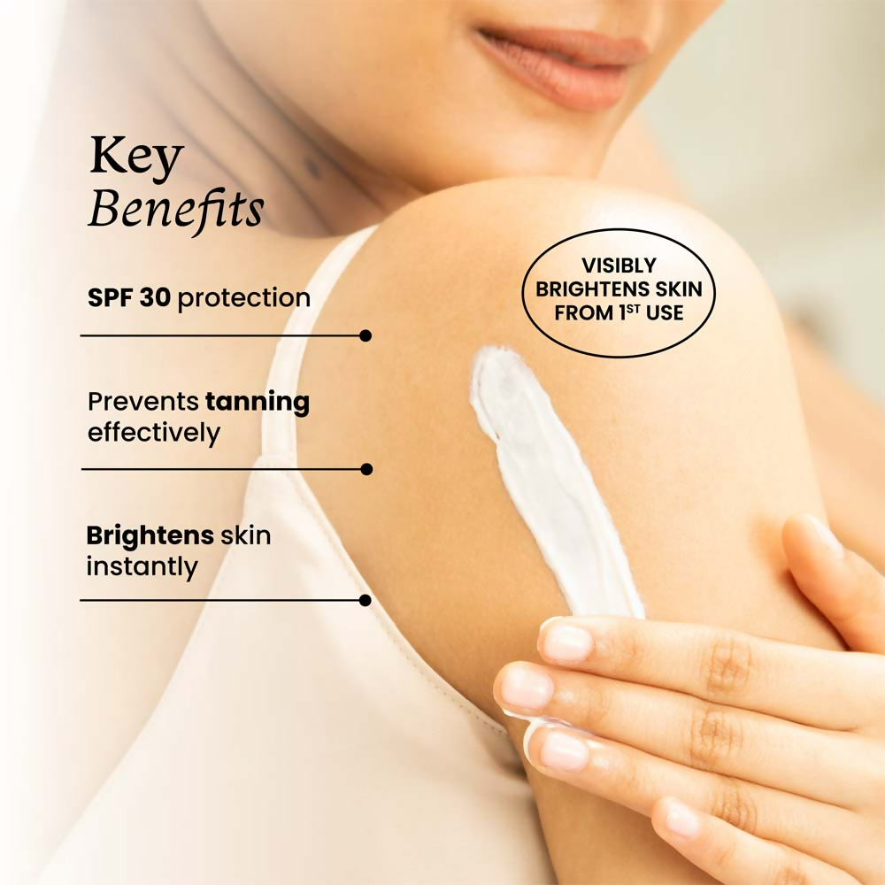 Foxtale Brightening Body Lotion SPF 30 With Niacinamide & Vitamin C Tan Protection & Glowing Skin | Grocsy