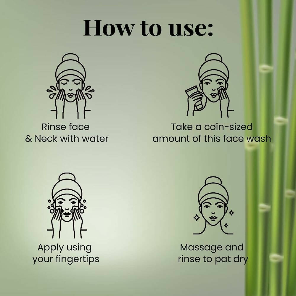 NutriGlow NATURAL'S Bamboo Charcoal Face Wash | Grocsy