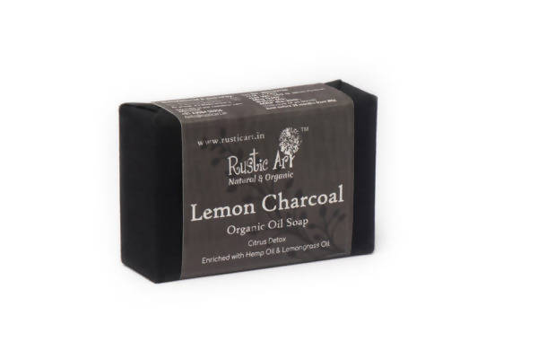 Rustic Art Lemon Charcoal Organic Oil Soap | Grocsy