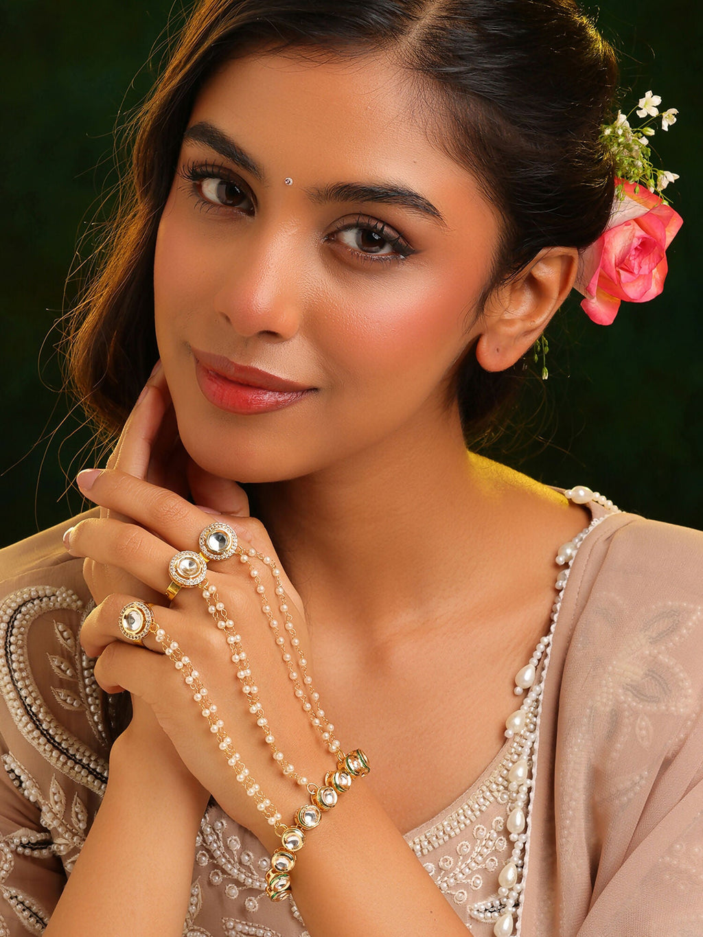 Ruby Raang Noor-E-Pearl Hand Harness | Grocsy