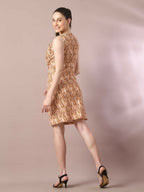 Myshka Women's Multi Printed Cowl Neck Bodycon Party Dress | Grocsy