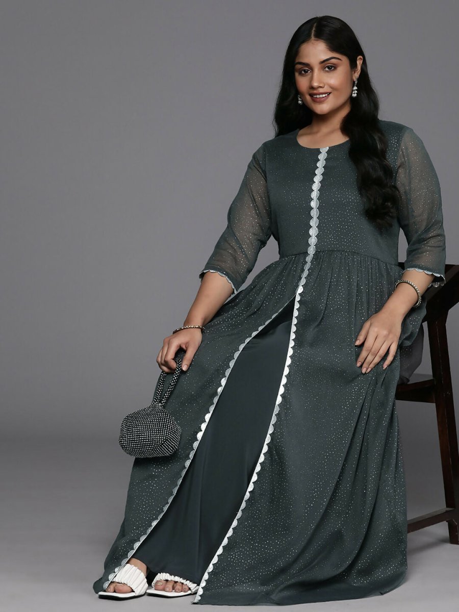 Ahalyaa Women's Traditional wear Ethnic Dress - Grey | Grocsy