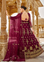 Heavy Stone Embroidered Wine Designer Anarkali Suit - Emponline | Grocsy